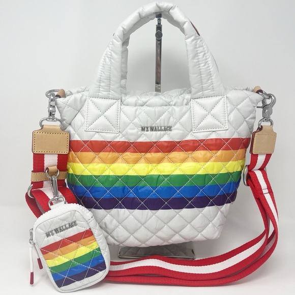 MZ Wallace Handbags - MZ Wallace RARE Rainbow Striped Mini Metro Tote